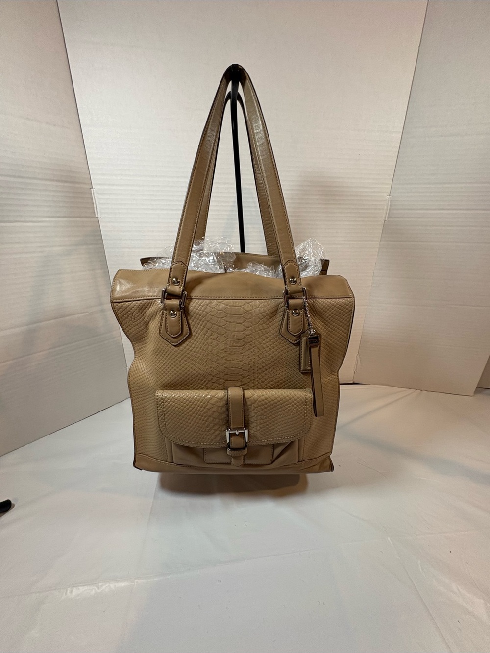Coach Charlie Python-Embossed Leather Tote — F28723